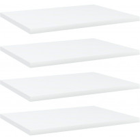 Hyllylevyt 4 kpl valkoinen 40x30x1,5 cm lastulevy