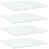Hyllylevyt 4 kpl valkoinen 40x40x1,5 cm lastulevy