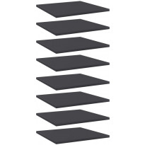 Hyllylevyt 8 kpl harmaa 40x40x1,5 cm lastulevy