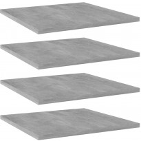 Hyllylevyt 4 kpl betoninharmaa 40x40x1,5 cm lastulevy