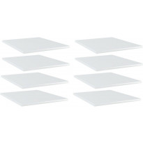 Hyllylevyt 8 kpl korkeakiilto valk 40x50x1,5 cm