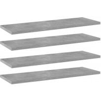 Hyllylevyt 4 kpl betoninharmaa 60x20x1,5 cm lastulevy