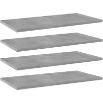 Hyllylevyt 4 kpl betoninharmaa 60x30x1,5 cm lastulevy