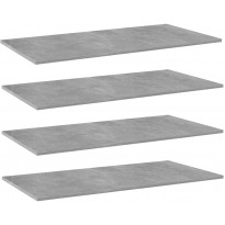 Hyllylevyt 4 kpl betoninharmaa 80x20x1,5 cm lastulevy