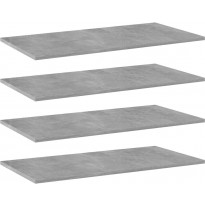 Hyllylevyt 4 kpl betoninharmaa 80x40x1,5 cm lastulevy
