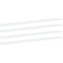 Hyllylevyt 4 kpl valkoinen 100x10x1,5 cm lastulevy