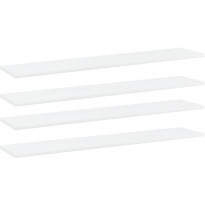 Hyllylevyt 4 kpl valkoinen 100x20x1,5 cm lastulevy