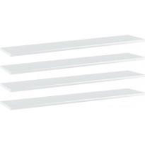 Hyllylevyt 4 kpl korkeakiilto valk 100x20x1,5cm