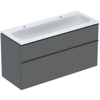 Allaskaappi kaksoisaltaalla Geberit iCon, 630x1200mm, allaskytkennällä, laava 