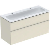 Allaskaappi kaksoisaltaalla Geberit iCon, 630x1200mm, allaskytkennällä, hiekanharmaa 