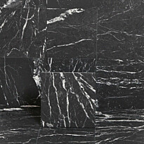 Lattialaatta Arredo Nero Marquina 15.2x15.2cm, himmeä, musta