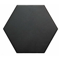 Lattialaatta Arredo Hexagon Black 17.5x20.2cm, matta, musta