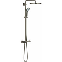 Sadesuihkusetti Grohe Euphoria System 310, termostaattihanalla, suihkupää ⌀310mm, vettä säästävä, hierova suihku, harjattu harmaa
