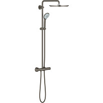 Sadesuihkusetti Grohe Euphoria System 310, termostaattihanalla, suihkupää ⌀310mm, vettä säästävä, hierova suihku, harjattu harmaa, kastunut pakkaus, Verkkokaupan poistotuote