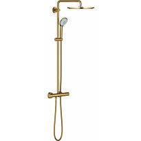Sadesuihkusetti Grohe Euphoria System 310, termostaattihanalla, juoksuputkella, hierova suihku, suihkupää ⌀310mm, harjattu kulta