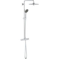 Sadesuihkusetti Grohe Vitalio Joy, termostaattihanalla, juoksuputkella, hierova suihku, suihkupää ⌀260mm, kiiltävä kromi