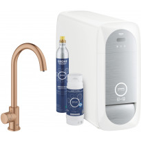 Keittiöhanapaketti Grohe Blue Mono, hiilihapotusjäähdyttimellä, brushed warm sunset