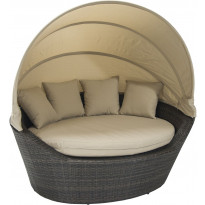 Sohva Home4you Mini Muse, 4-istuttava, katoksella, ruskea/beige