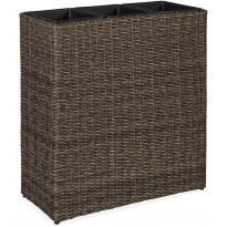 Kukkalaatikko Home4you Wicker, 77x22cm, tummanruskea