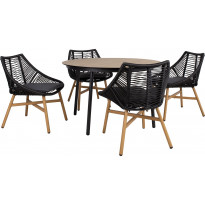 Pöytäryhmä Home4you Helsinki, Ø120cm, 4 tuolia