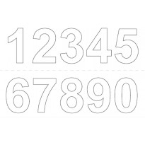 Numerosetti 0-9 Habo, 50mm, 2kpl, valkoinen