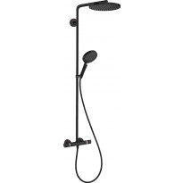 Sadesuihkusetti Hansgrohe Raindance Select S PowderRain 1jet, termostaattihanalla, vettä säästävä, suihkupää ⌀240mm, matta musta