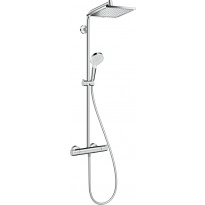Sadesuihkusetti Hansgrohe Crometta E Showerpipe 240 1jet, termostaattihanalla, suihkupää ⌀240mm, kiiltävä kromi