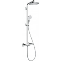 Sadesuihkusetti Hansgrohe Crometta S Showerpipe 240 1jet, termostaattihanalla, suihkupää ⌀240mm, kiiltävä kromi