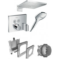 Sadesuihkusetti Hansgrohe ShowerSelect/Raindance E 300 Air, termostaattihanalla, piiloasennus, hierova suihku, suihkupää ⌀300mm, kiiltävä kromi