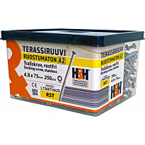 Terassiruuvi H&amp;H 75x4.8mm, A2, TX20, 250kpl/pkt