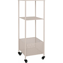 Hyllykkö pyörillä House Nordic Torres, 35x35x106cm, beige