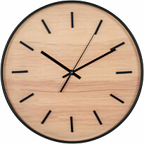 Seinäkello House Nordic Camden, ø35cm, hiljainen käynti, musta/ruskea