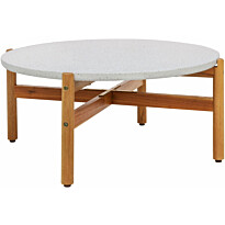 Sohvapöytä House Nordic Terracina, ø84.5cm, akaasia/terrazzo, ruskea/valkoinen