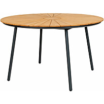 Ruokapöytä House Nordic Cleveland, ø130cm, tiikki, ruskea/musta