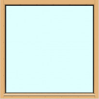 Yksilasinen ikkuna HR-Ikkunat, 12x12, suojakäsitelty karmi, kiinteä ikkuna, tasolasi