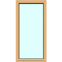 Yksilasinen ikkuna HR-Ikkunat, 6x12, suojakäsitelty karmi, kiinteä ikkuna, tasolasi