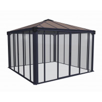 Ovellinen paviljonki Palram-Canopia Ledro 3600, 3.6x3.6m, 13m², harmaa