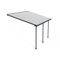 Terassikatos Palram-Canopia Feria, 3x4.25m, harmaa/kirkas