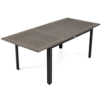 Pöytä Nydala, 90x150/200cm, harmaa/musta
