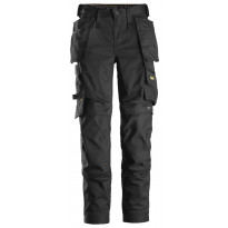 Naisten riipputaskuhousut Snickers Workwear AllroundWork 6247 Stretch, musta