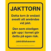 Varoituskyltti Genzo metsästystorniin 5kpl