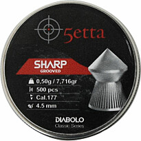 Ilmakiväärin luodit 5etta Sharpgrooved 4.5mm 0.5g / 7.71gr 500kpl