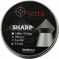 Ilmakiväärin luodit 5etta Sharp 5.5mm 1g / 15.43gr 250kpl
