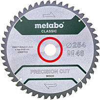 Pyörösahanterä Metabo HM Precision Cut Wood-Classic 254x30 Z48 WZ 5° neg