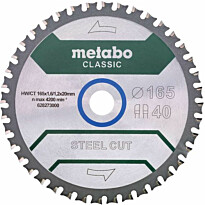 Pyörösahanterä Metabo Steel Cut-Classic 165x20 Z40 FZFA/FZFA 4°