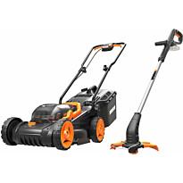 Kombosarja Worx 20V WG927E ruohonleikkuri WG779E.9 ja trimmeri WG157E.9