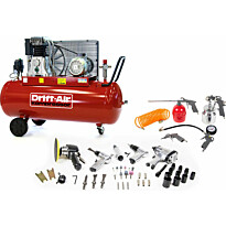 Kompressorisetti Drift-Air CT 5.5/580 5 paineilmakonetta 45 lisävarustetta ja 5 paineilmatyökalua