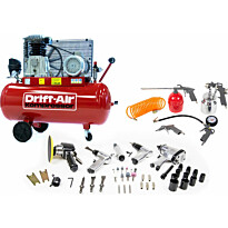 Kompressorisetti Drift-Air CT 4/380 5 paineilmakonetta 45 lisävarustetta ja 5 paineilmatyökalua