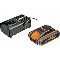 Akku ja laturi Worx WA3601 20V 2.0Ah