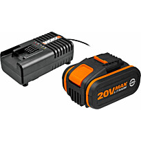 Akku ja laturi Worx WA3604 20V 4.0Ah